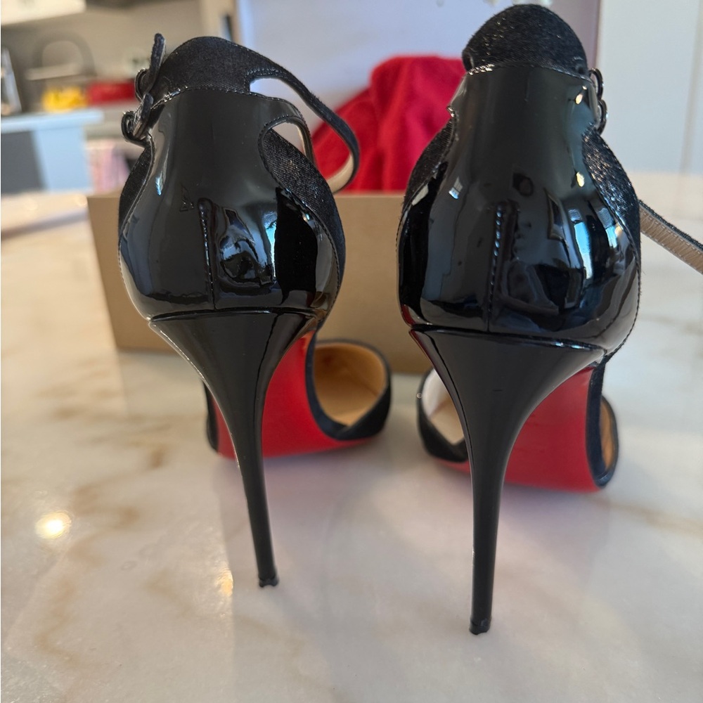 Christian Louboutin Black Patent Leather Heels - Picture 3 of 8